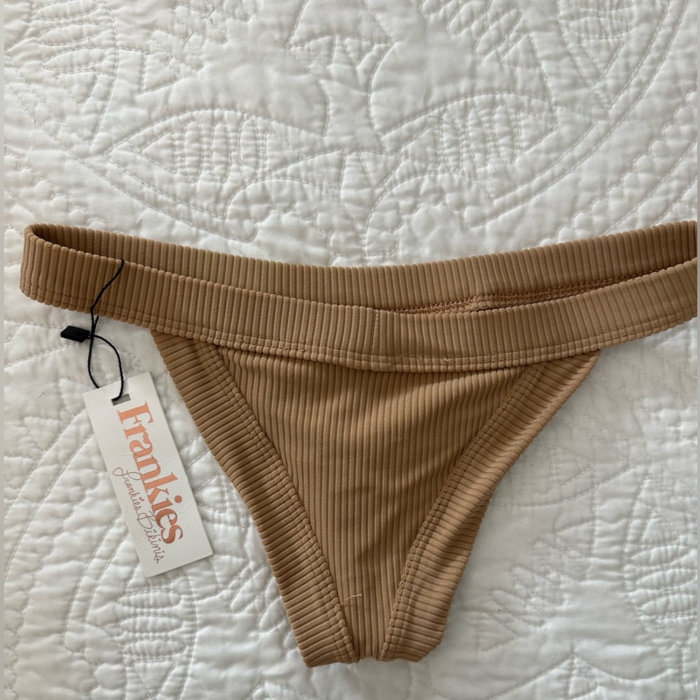 Frankies Bikini Bottoms Taupe/Tan NWT Sz S